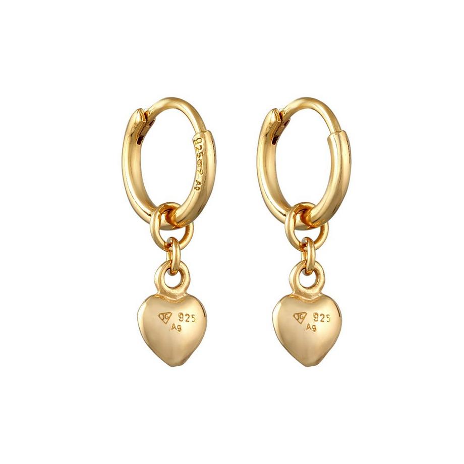Elli  Boucles d'Oreilles Femmes Créoles Pendentif Coeur Amour Basique 