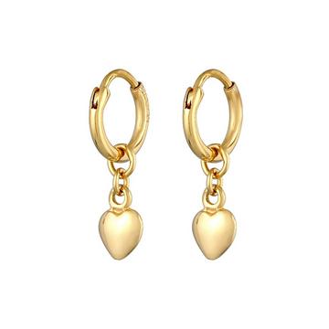 Boucles d'Oreilles Femmes Créoles Pendentif Coeur Amour Basique