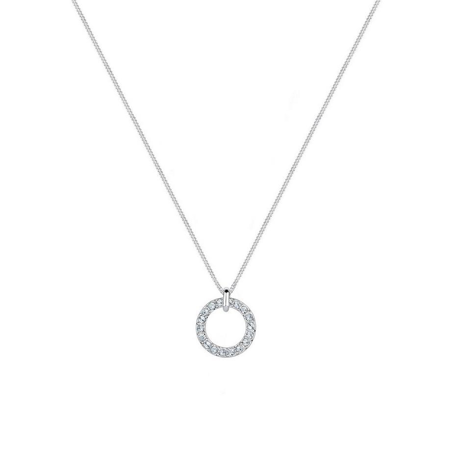 Elli  Collier Femmes Pendentif Solitaire Cercle Avec Cristal 