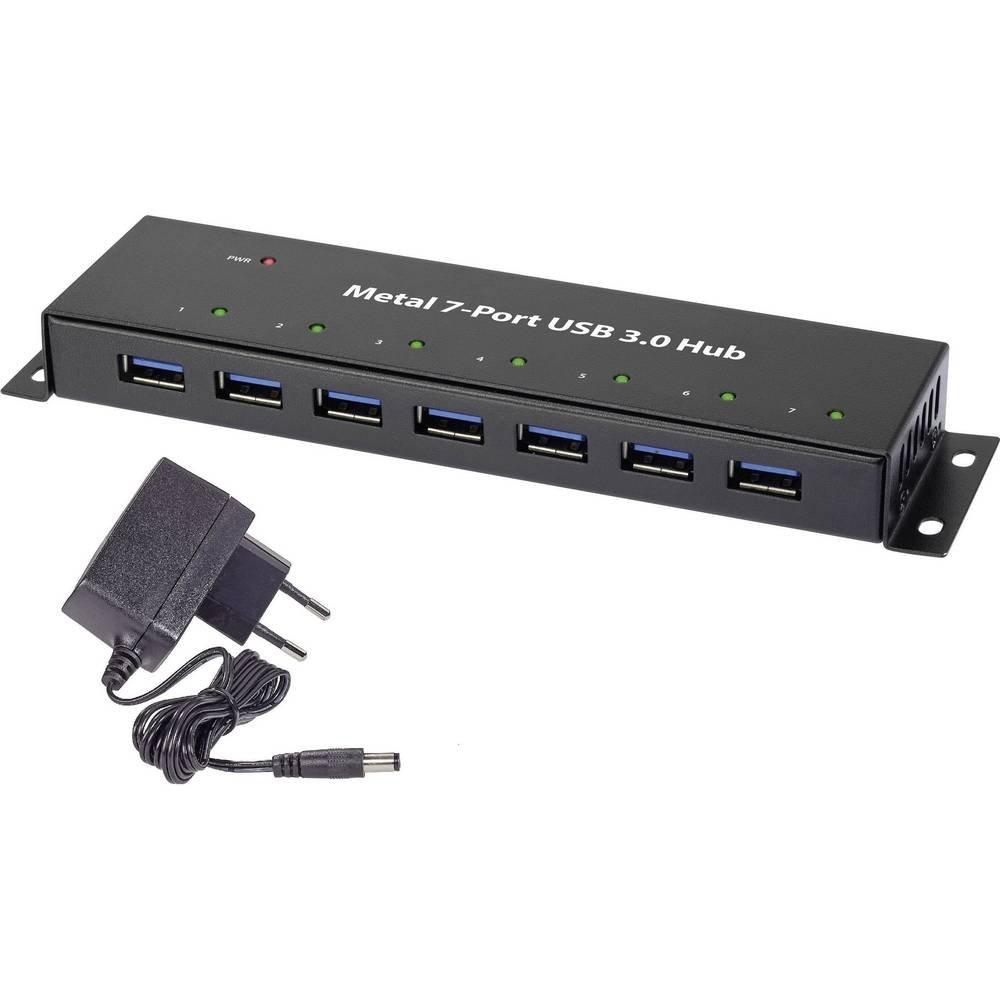 Renkforce  Renkforce Hub USB 3 7 ports métal avec bloc d 