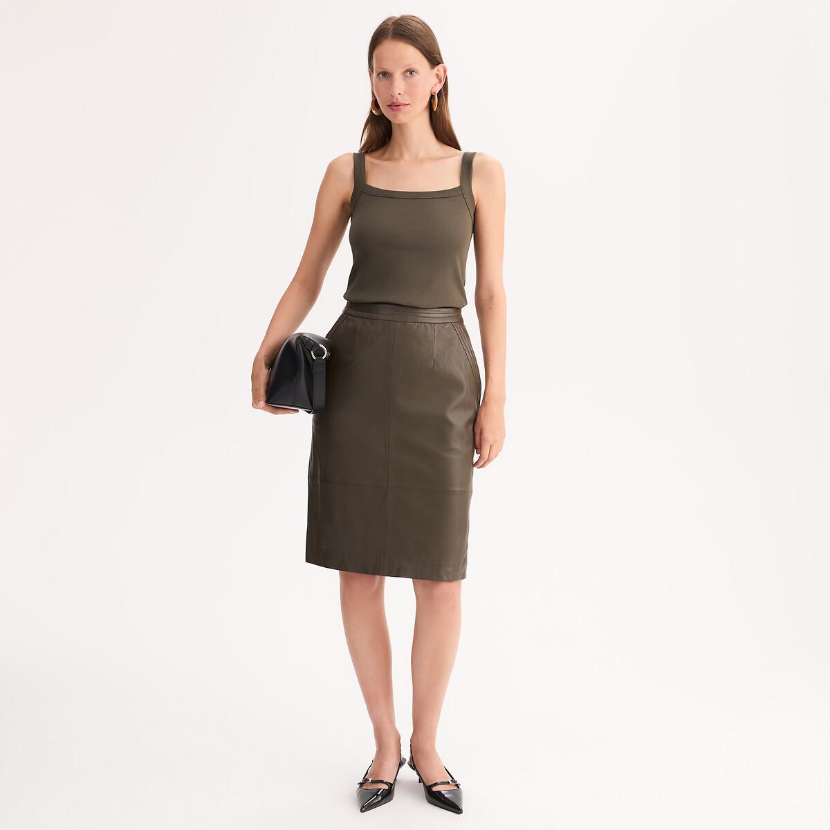 La Redoute Collections Top a costine senza maniche scollo rotondo  