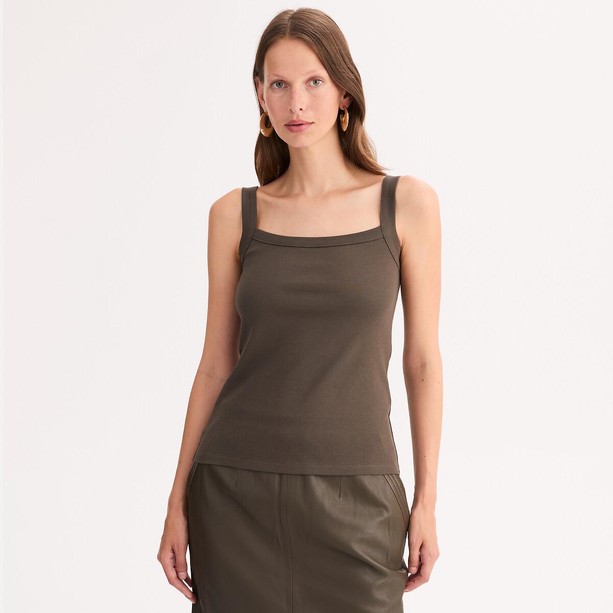 La Redoute Collections Top a costine senza maniche scollo rotondo  