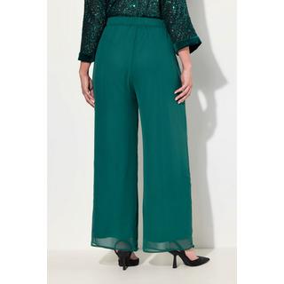 Ulla Popken  Pantalon double épaisseur, jersey et doublure en mousseline. Jambe large et taille élastique. 