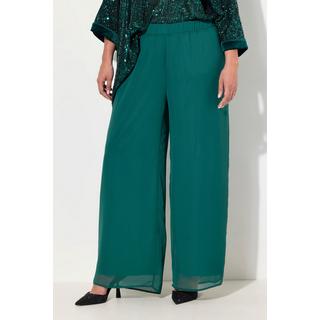 Ulla Popken  Pantalon double épaisseur, jersey et doublure en mousseline. Jambe large et taille élastique. 