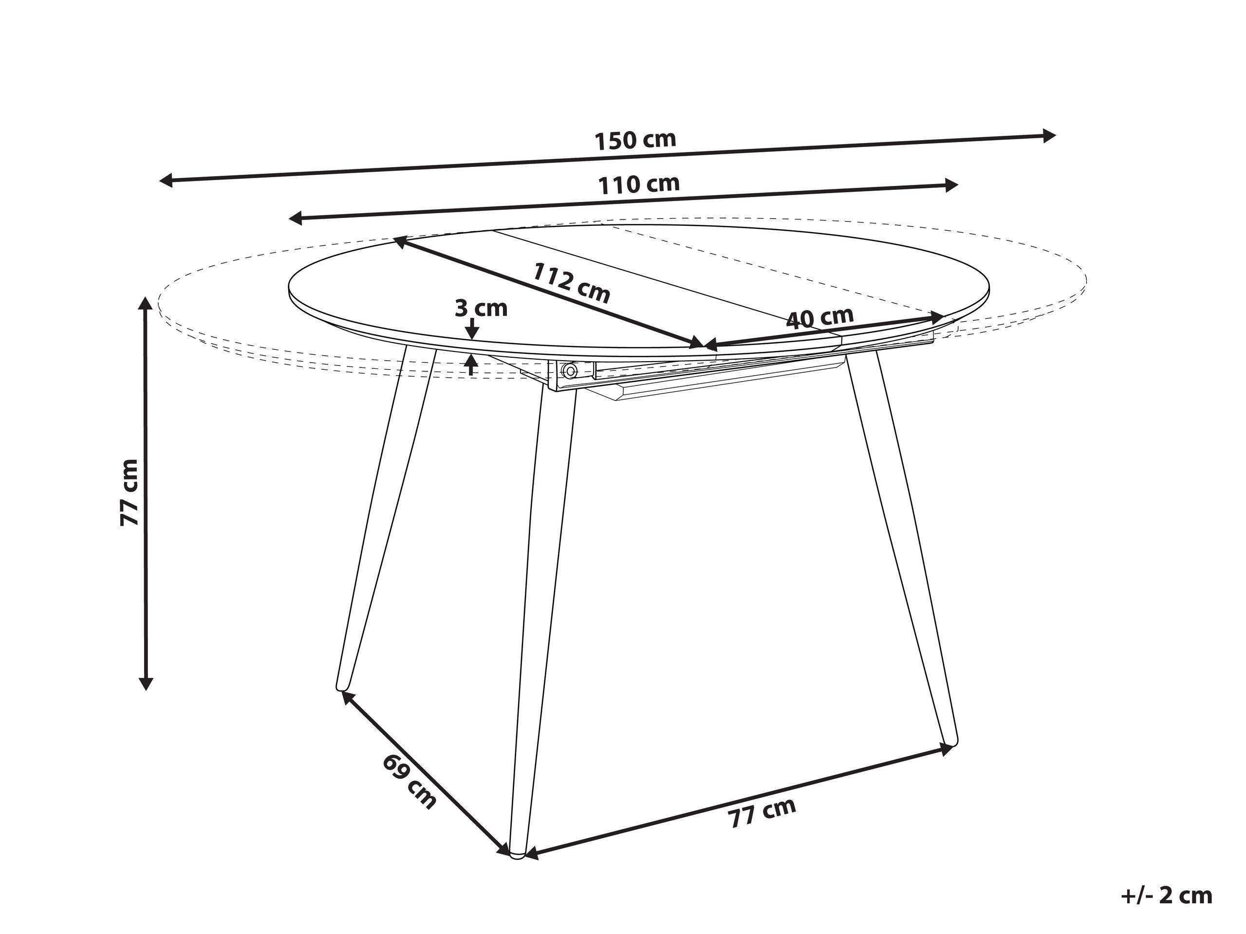 Beliani Ausziehbarer Esstisch aus MDF-Platte Modern SENIAC  