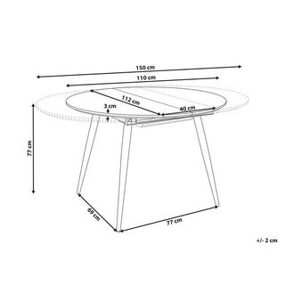 Beliani Ausziehbarer Esstisch aus MDF-Platte Modern SENIAC  