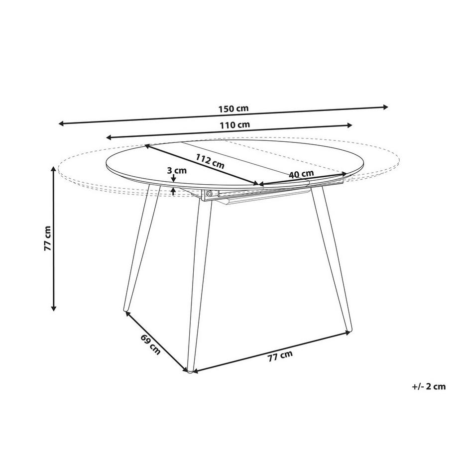 Beliani Table de salle à manger extensible en MDF Moderne SENIAC  