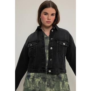 Studio Untold  Veste en jean oversized, look destroy. Col de chemise et poches poitrine 