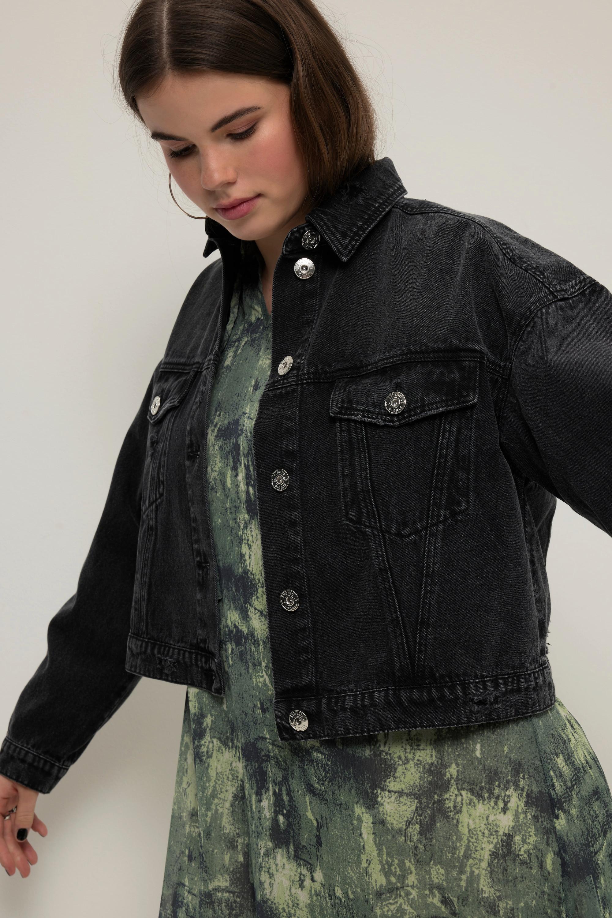 Studio Untold  Jeansjacke, oversized, Hemdkragen, Brusttaschen 