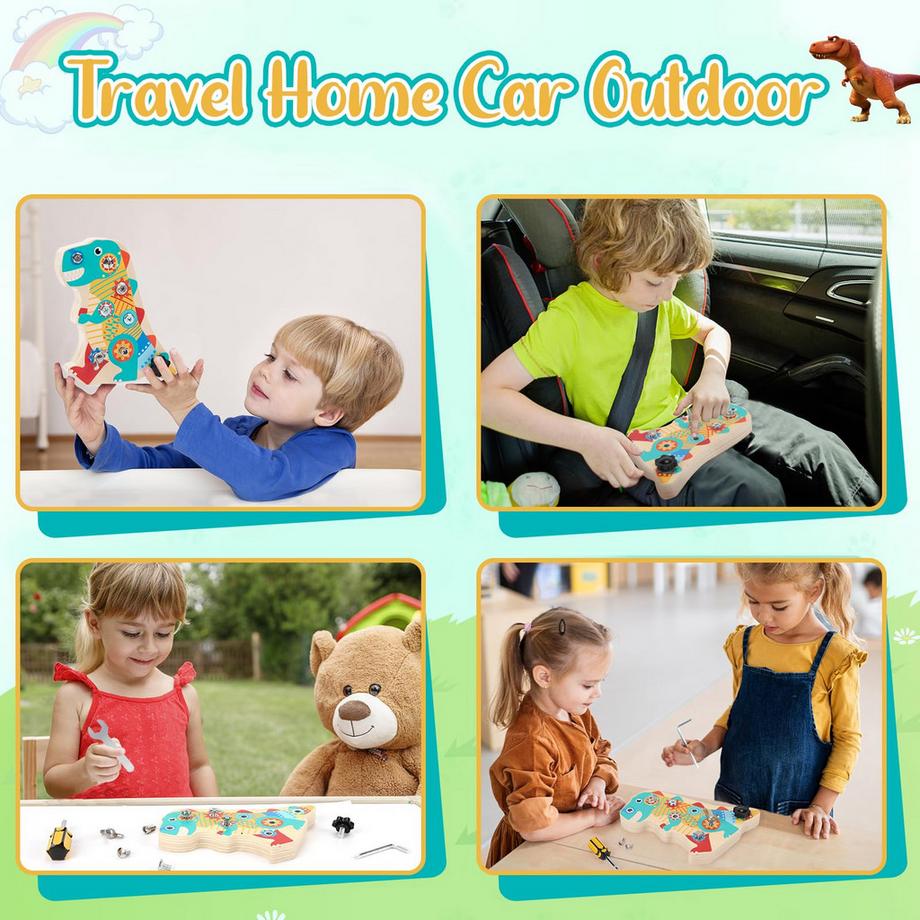 Activity-board  Dinosaurier-Spielzeug Schraubenzieher-Spielzeug Lernspielzeug, Schraubenzieher Motorik-Spielzeug 