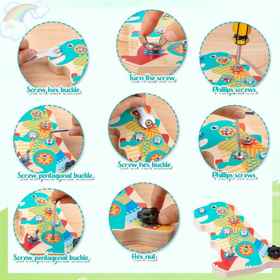 Activity-board  Dinosaurier-Spielzeug Schraubenzieher-Spielzeug Lernspielzeug, Schraubenzieher Motorik-Spielzeug 