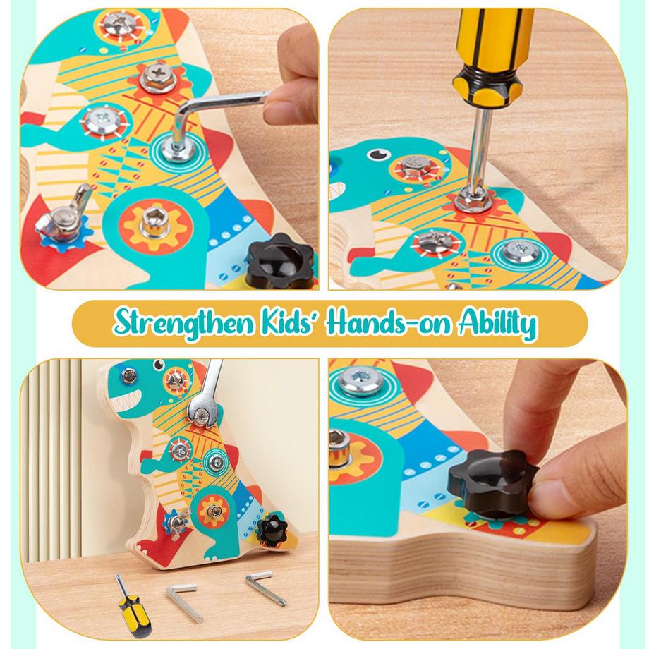 Activity-board  Dinosaurier-Spielzeug Schraubenzieher-Spielzeug Lernspielzeug, Schraubenzieher Motorik-Spielzeug 