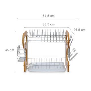 B2X Geschirrständer Bambus 2 Ebenen  