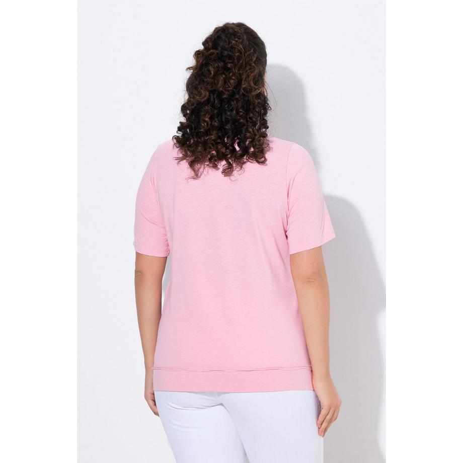 Ulla Popken T-shirt Classic Cactus Bordi Arrotolati Scollo Rotondo Maniche Corte  