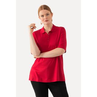 Ulla Popken  Maglia polo dalla vestibilità classica in cotone Pima con mezze maniche 