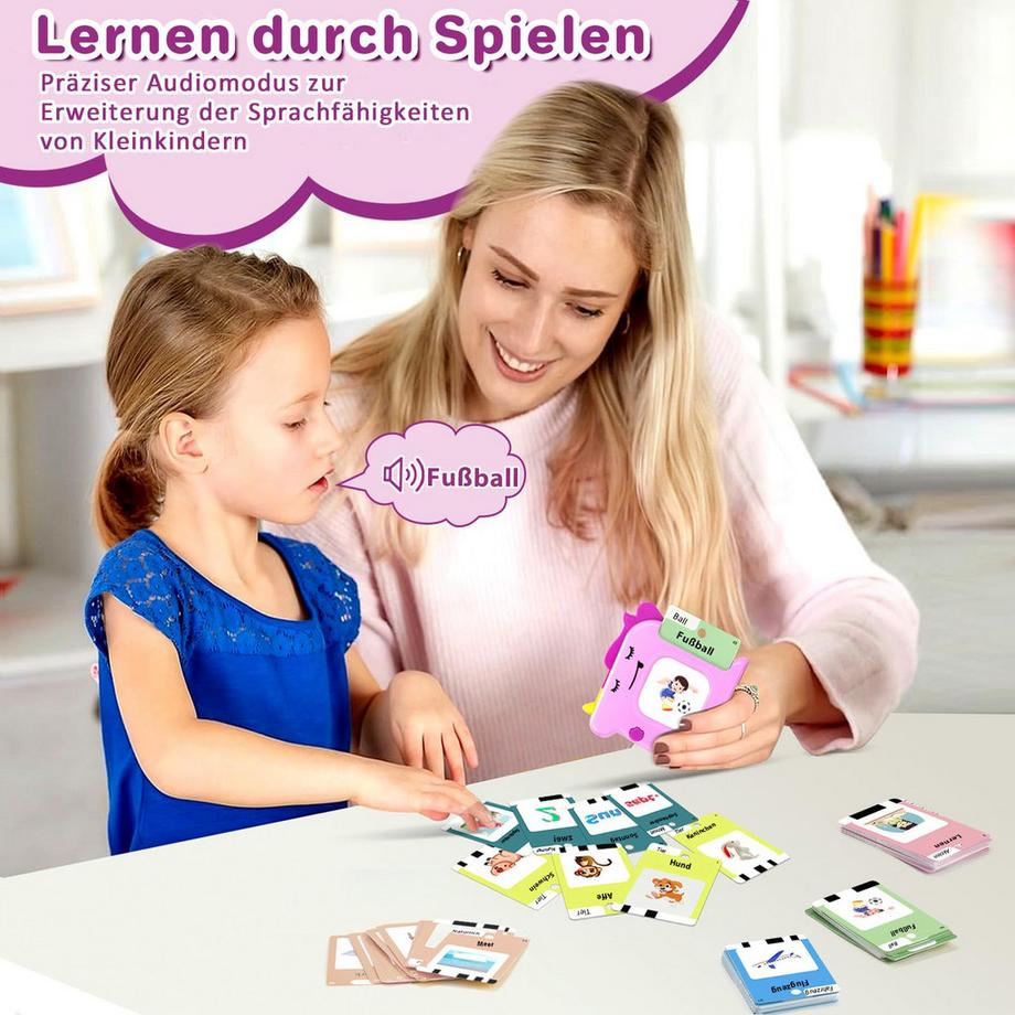 Activity-board  420 sprechende Lernkarten auf Deutsch mit 210 Karten, interaktive Lernkarten und Sprachspiele – Lernspielzeug zum Vokabellernen 
