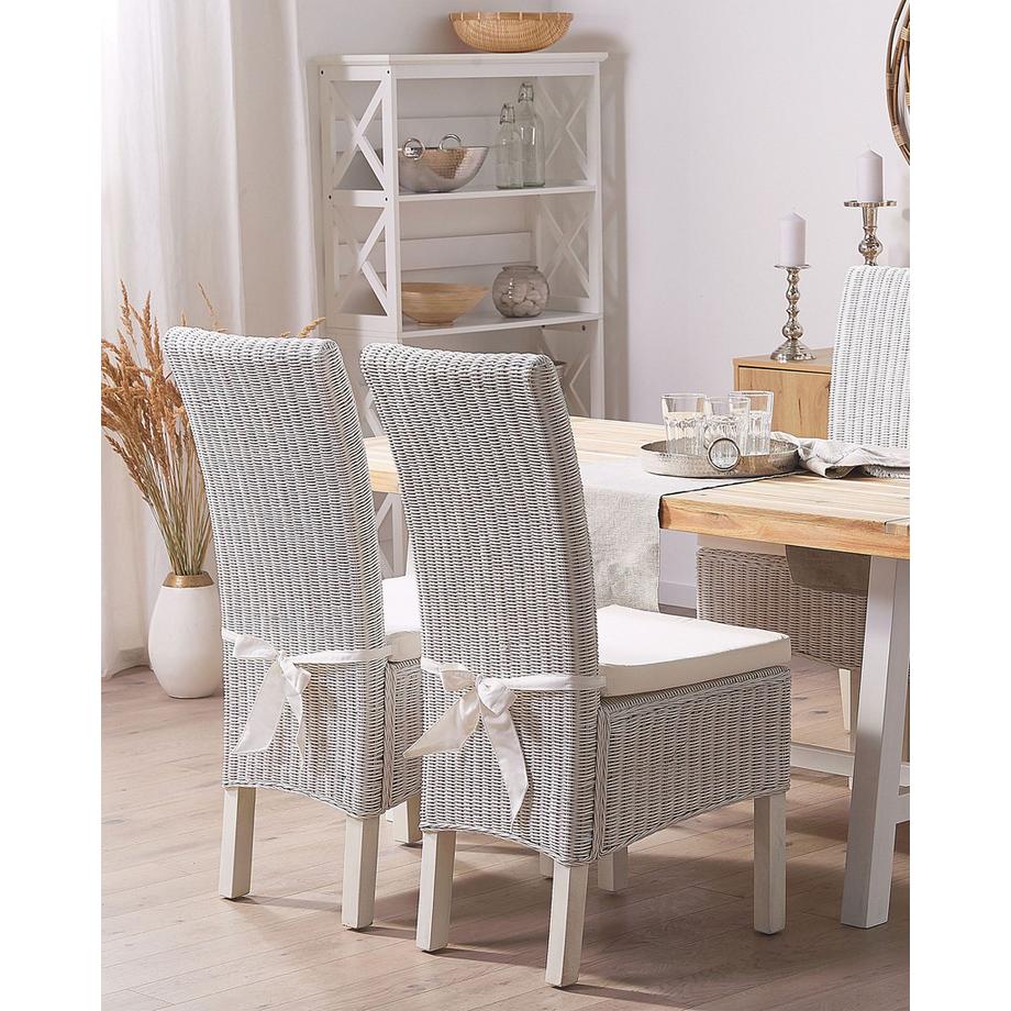 Beliani Esszimmerstuhl 2er Set aus Rattan Skandinavisch ANDES  