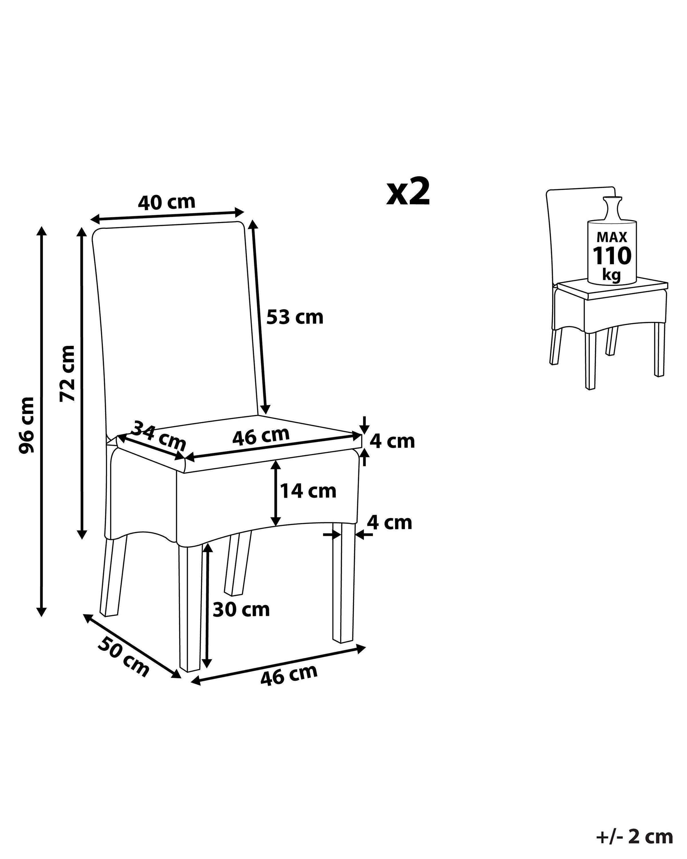 Beliani Esszimmerstuhl 2er Set aus Rattan Skandinavisch ANDES  