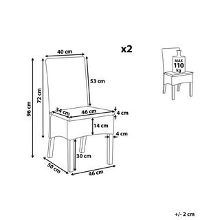 Beliani Esszimmerstuhl 2er Set aus Rattan Skandinavisch ANDES  