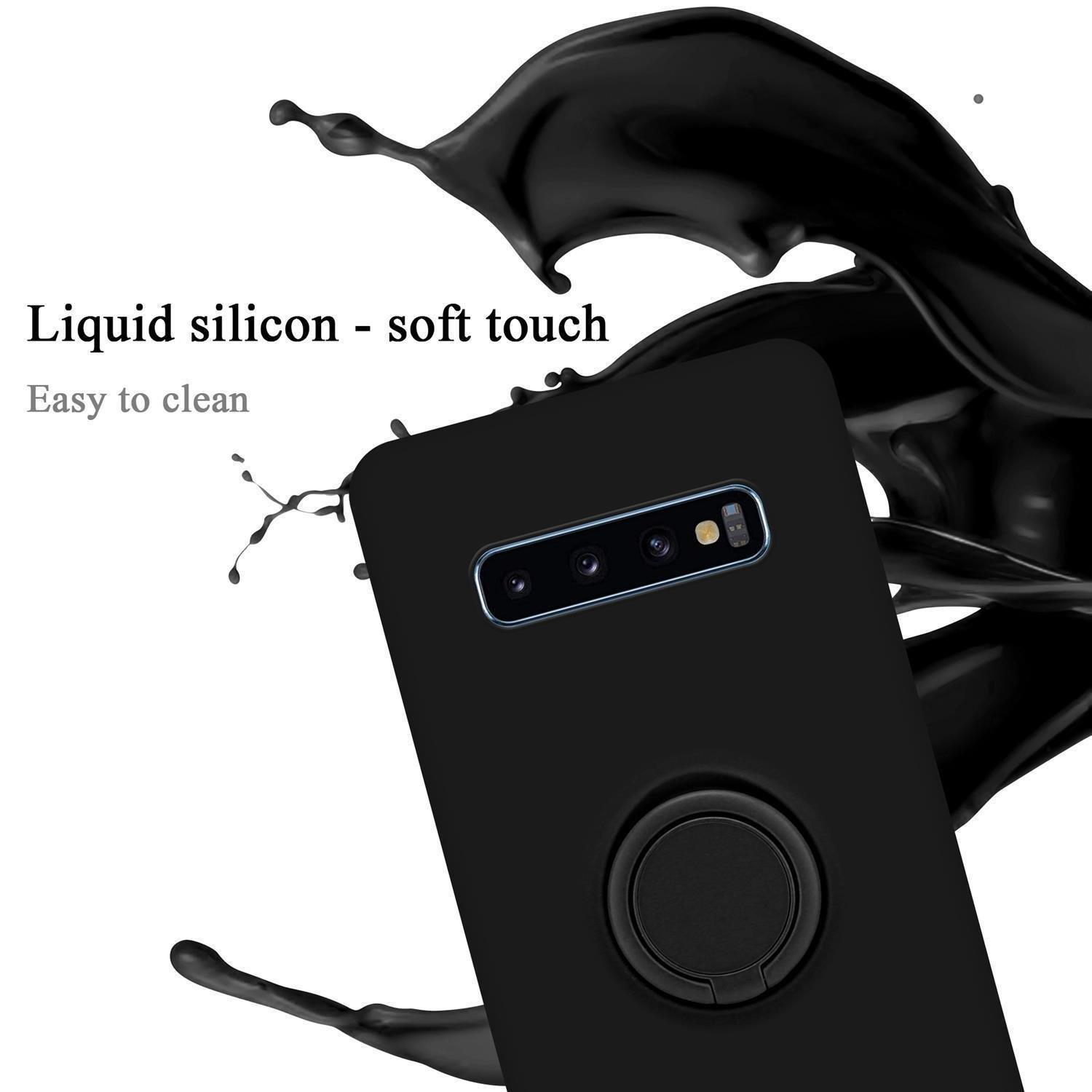 Cadorabo  Housse compatible avec Samsung Galaxy S10 PLUS - Coque de protection en silicone TPU flexible avec anneau 