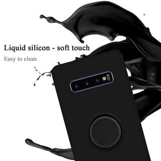 Cadorabo  Housse compatible avec Samsung Galaxy S10 PLUS - Coque de protection en silicone TPU flexible avec anneau 