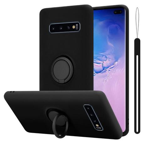 Cadorabo  Housse compatible avec Samsung Galaxy S10 PLUS - Coque de protection en silicone TPU flexible avec anneau 