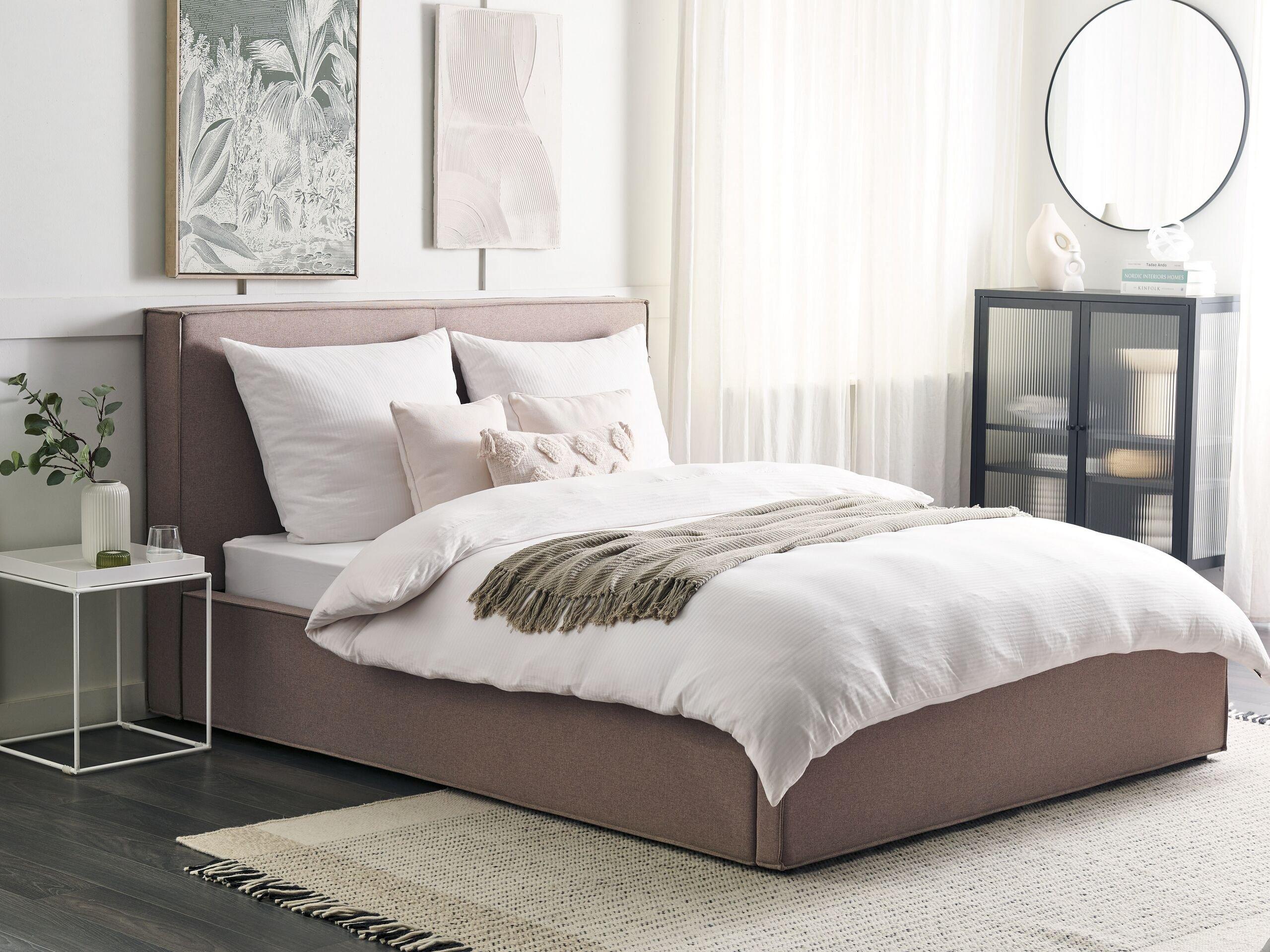 Beliani Bett mit Lattenrost aus Polyester Modern MOISSAC  