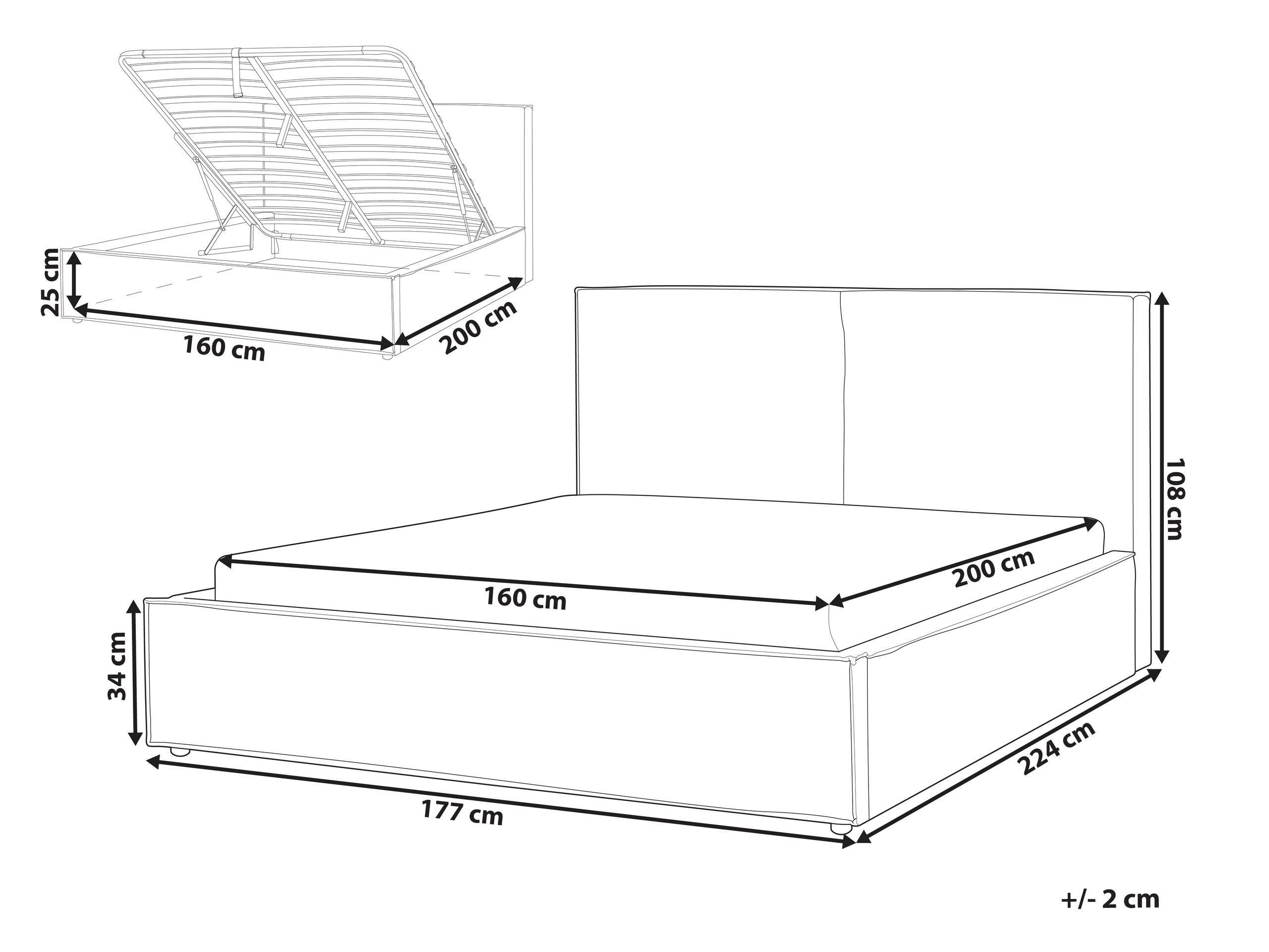 Beliani Bett mit Lattenrost aus Polyester Modern MOISSAC  