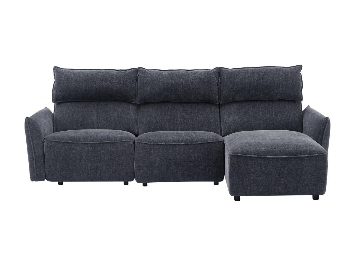 Vente-unique Eckrelaxsofa elektrisch - Ecke rechts - Strukturstoff - Anthrazit - LOANO  