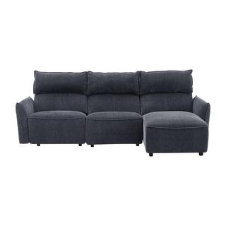 Vente-unique Eckrelaxsofa elektrisch - Ecke rechts - Strukturstoff - Anthrazit - LOANO  