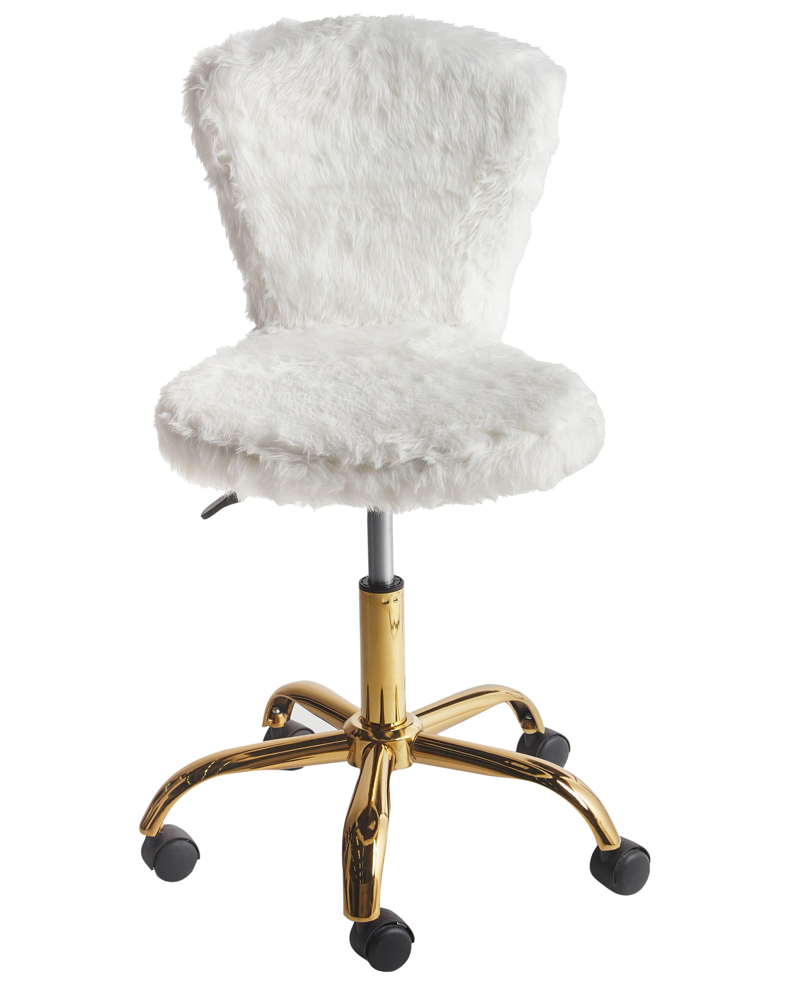 Beliani Sedia da scrivania en Finta pelliccia Moderno MARGATE  