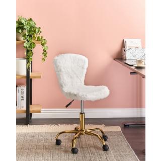 Beliani Sedia da scrivania en Finta pelliccia Moderno MARGATE  