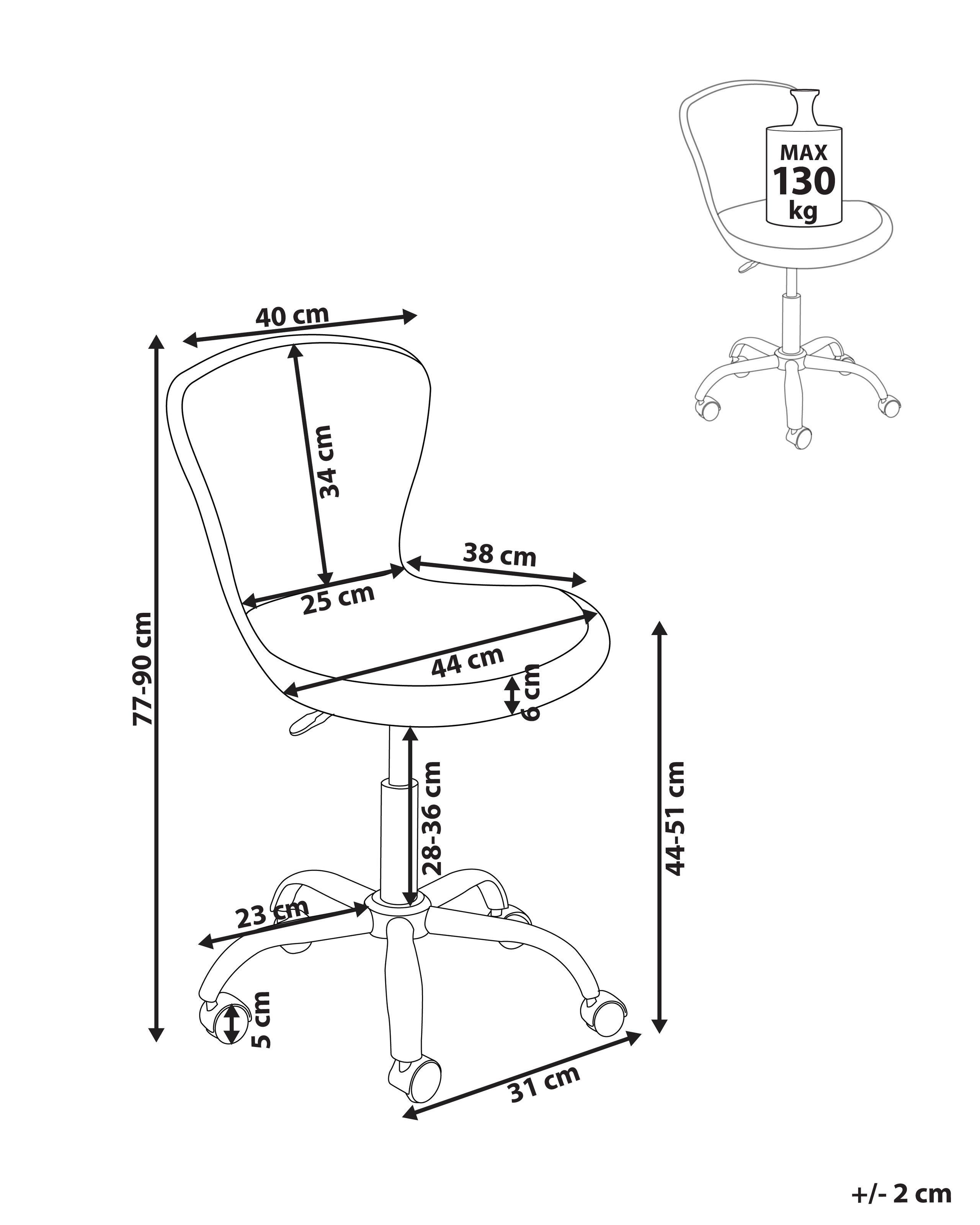 Beliani Sedia da scrivania en Finta pelliccia Moderno MARGATE  
