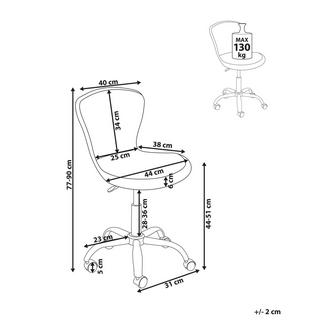 Beliani Sedia da scrivania en Finta pelliccia Moderno MARGATE  