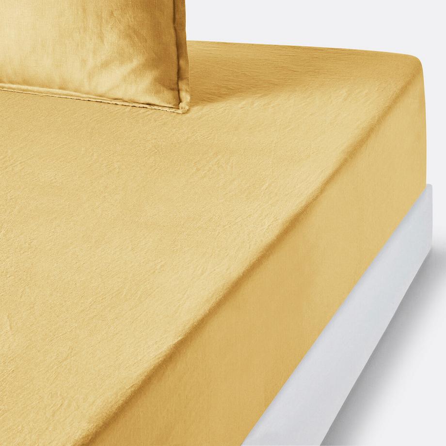 Drap housse lin lavé