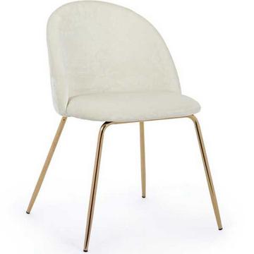 Chaise Tania velours blanc