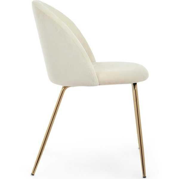 mutoni Chaise Tania velours blanc  