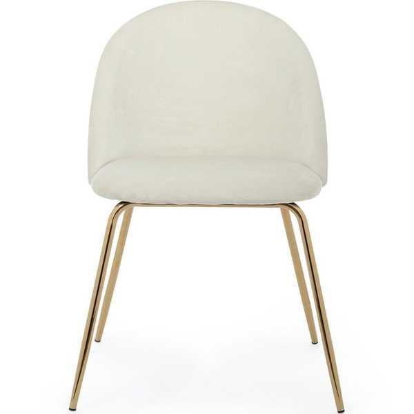 mutoni Chaise Tania velours blanc  