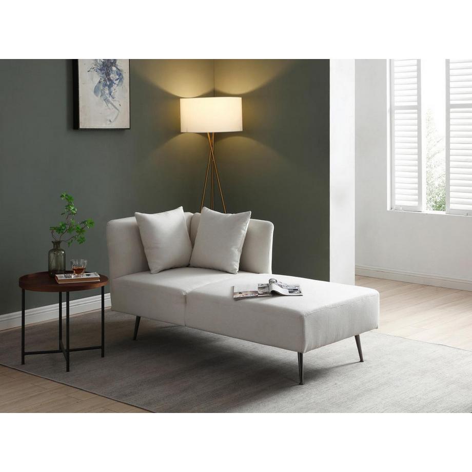 Vente-unique Méridienne droite en tissu crème NAPASA  