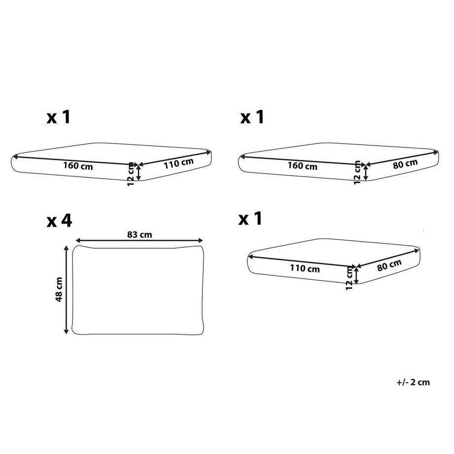 Beliani Outdoor Kissenbezug Set aus Polyester VARALLO  