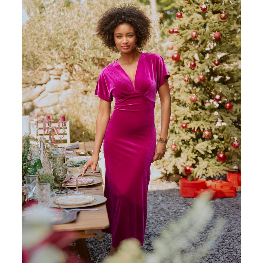 Joe Browns Stretch Velours V-Ausschnitt Kleid  