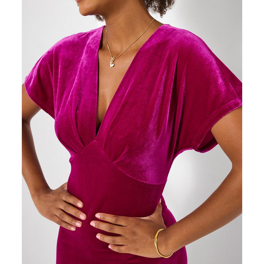 Joe Browns Stretch Velours V-Ausschnitt Kleid  