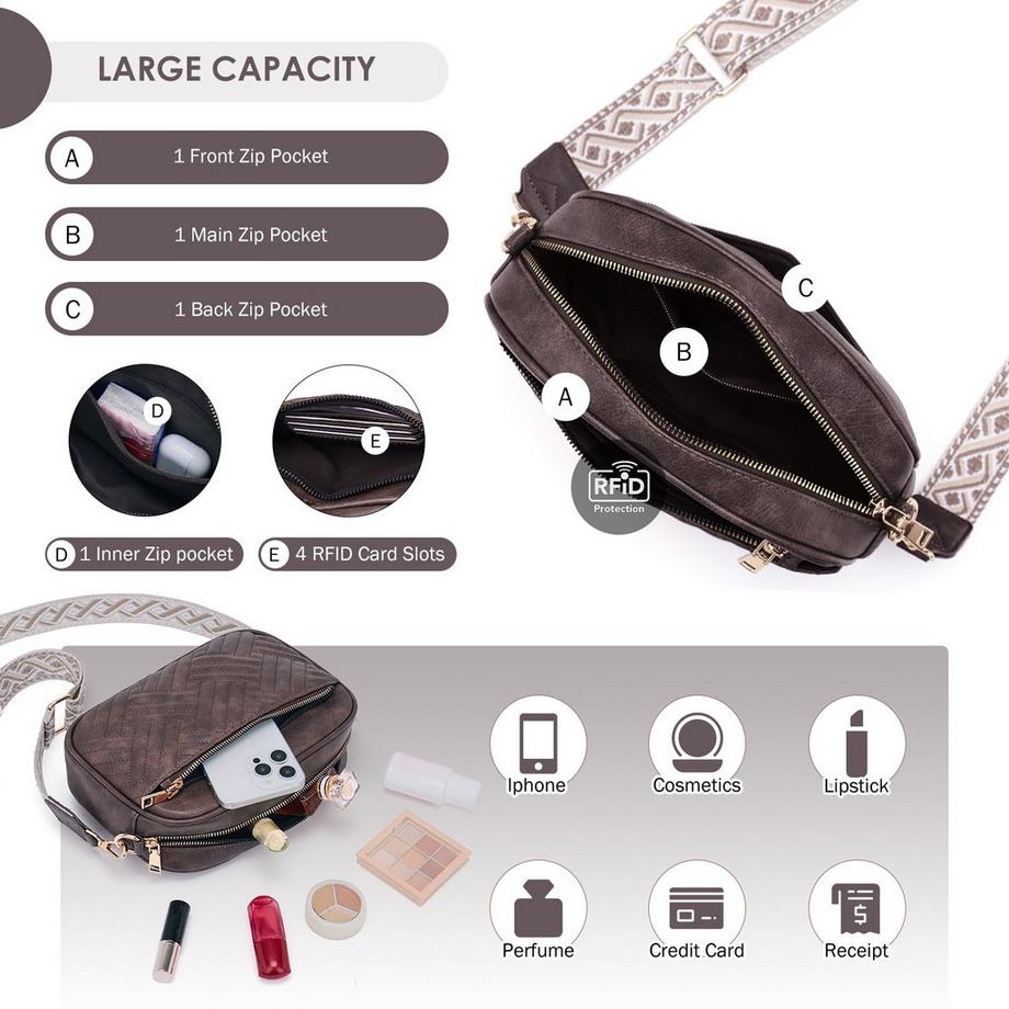 Only-bags.store Sac à Bandoulière Matelassé Pour Téléphone Portable avec Large Bandoulière Réglable  