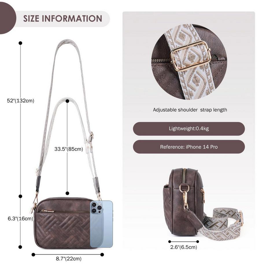Only-bags.store Sac à Bandoulière Matelassé Pour Téléphone Portable avec Large Bandoulière Réglable  