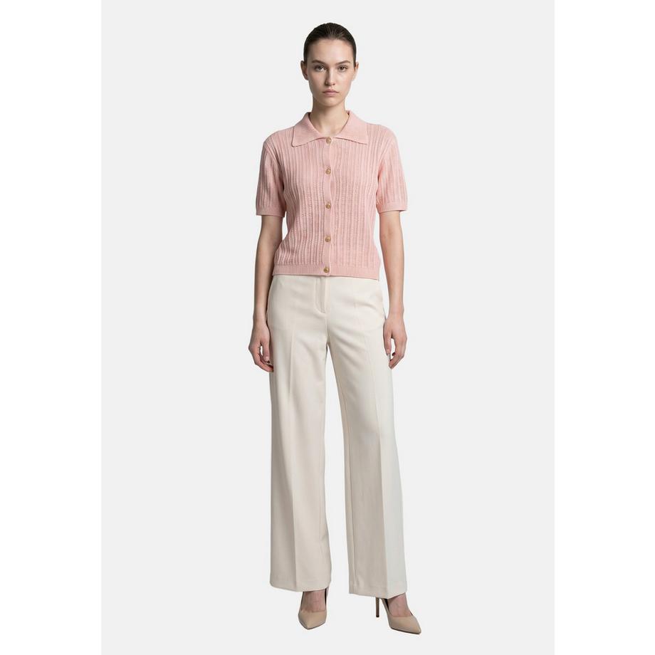 Roberta Rossi Cardigan lavorato a maglia con collo e maniche corte  