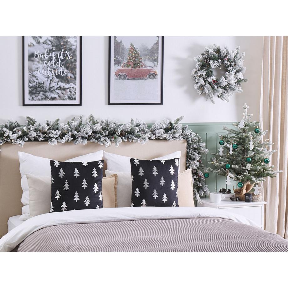 Beliani Dekokissen 2er Set aus Samtstoff Modern CUPID  