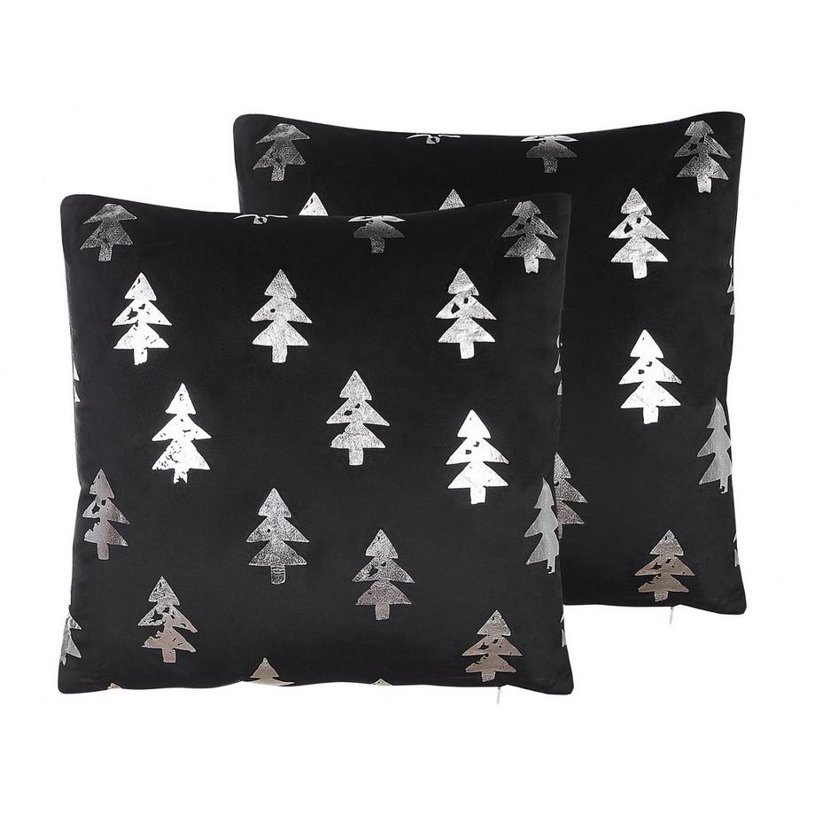 Beliani Dekokissen 2er Set aus Samtstoff Modern CUPID  