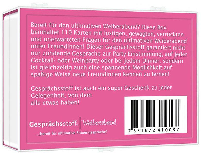 Pegasus Spiele  Pegasus - Gesprächsstoff Weiberabend  für zündende Konversation in netter Gesellschaft, Ratespiel, Kartenspie 