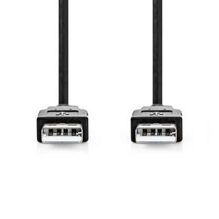 Nedis  Câble USB | USB 2.0 | USB-A mâle | USB-A mâle | 480 Mbps | Nickelé | 2.00 m | Rond | PVC | Noir | Boîte 