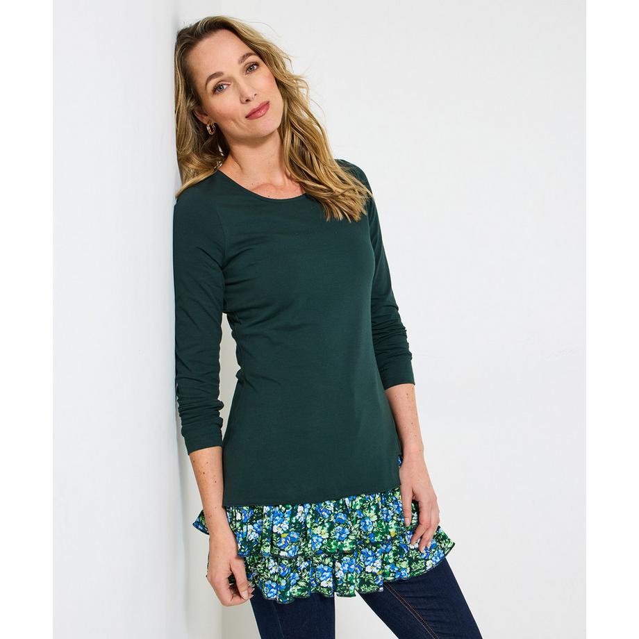 Kuscheliges Herbst-Tunika-Oberteil mit langen Ärmeln